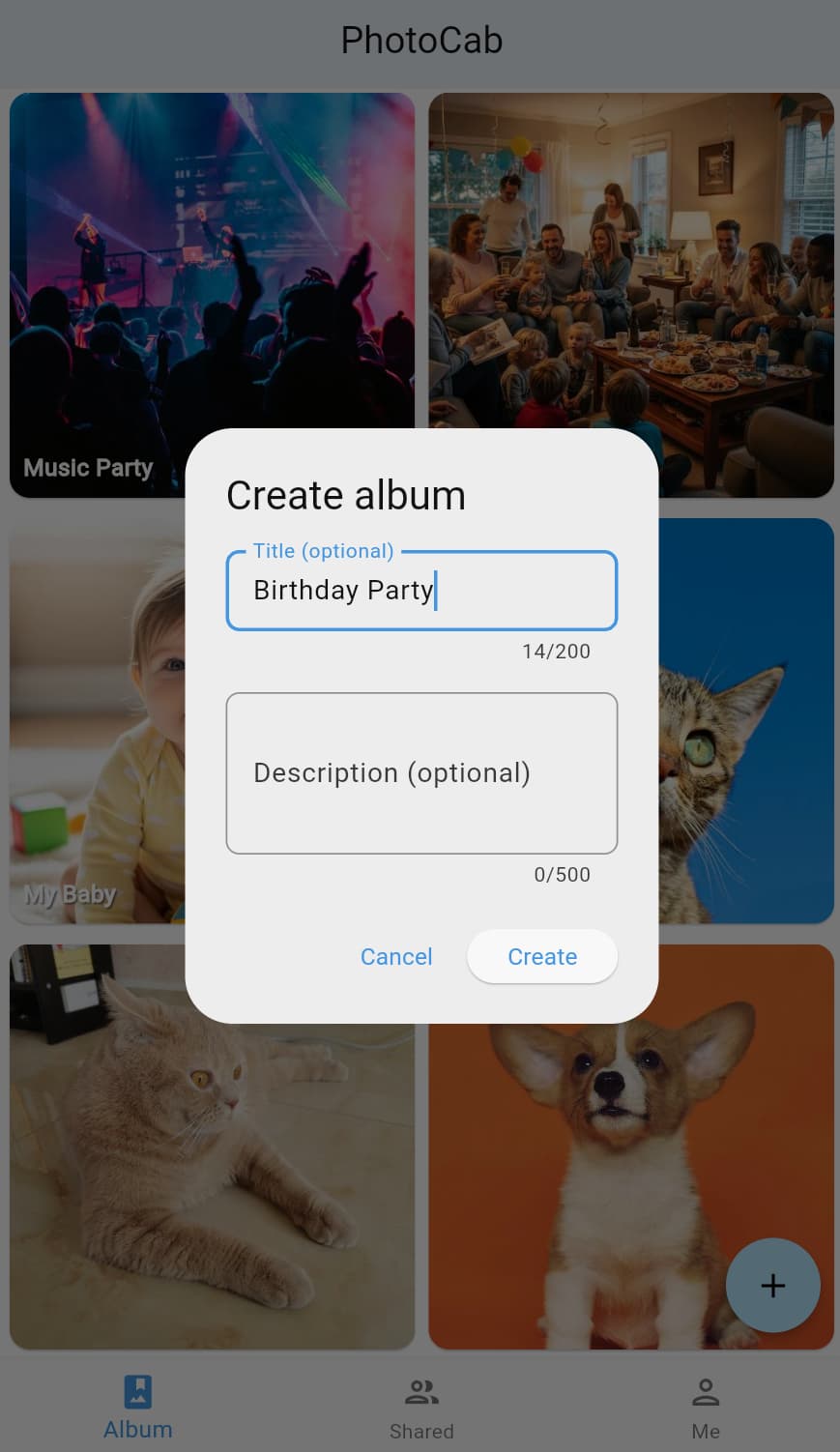 Create shared album